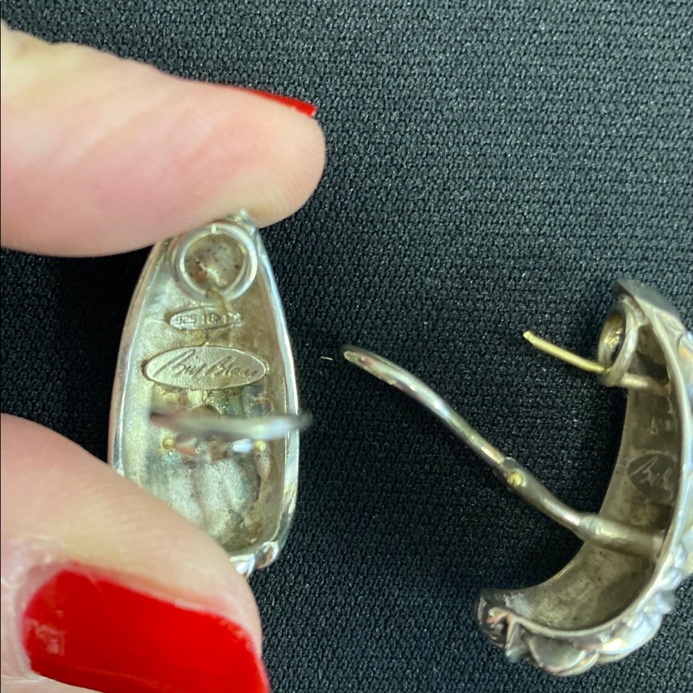 bill blass Retired Earrings 925 & 18 Karat Gold - Picture 5 of 11
